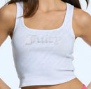Regata feminina estética Y2K com letras e strass, estilo high street, sexy, anos 2000, tops Harajuku, casual, sem mangas