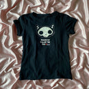 Camiseta curta estética Harajuku Y2K feminina, sexy, com estampa de letras, para bebês, gótica, casual, manga curta, punk, streetwear, slim