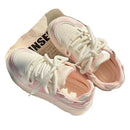 Novos calçados esportivos femininos , lindos, rosa, sola grossa, sapatos vulcanizados versáteis para o dia a dia, tênis feminino Kawaii, calçados baixos femininos