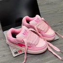 Tênis femininos respiráveis de primavera, sapatos rosa com salto grosso, tênis fofos, plataforma casual para corrida, Y2K, calçados esportivos Lolita