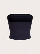 Top curto feminino com estampa de letras e estrelas, moda verão Y2K, ombro de fora, costas nuas, moda urbana