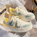 Novos calçados esportivos femininos , lindos, rosa, sola grossa, sapatos vulcanizados versáteis para o dia a dia, tênis feminino Kawaii, calçados baixos femininos