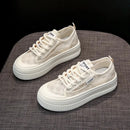 Tênis Feminino Sexy de Malha Off White Tênis Feminino Respirável Confortável Tênis Feminino Casual Vulcanizado Tênis Feminino