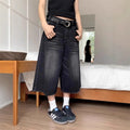 Calça jeans feminina larga bordada Y2K, preta, estilo retrô americano, casual, solta, streetwear, 2025, nova, cintura alta, larga
