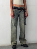 Calça jeans larga de cintura alta Y2K 2024, nova moda feminina, jeans solto, perna larga, roupa casual feminina, tamanho XS-XL, envio direto
