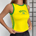 Top curto feminino de verão, estilo 5 estrelas, estilo Brasil, Y2K