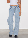 Calça jeans larga de cintura alta Y2K 2024, nova moda feminina, jeans solto, perna larga, roupa casual feminina, tamanho XS-XL, envio direto