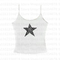 Camiseta estética gótica punk streetwear feminina casual anos 90 vintage grunge estrela estampa gráfica manga curta top curto Y2K meninas emo