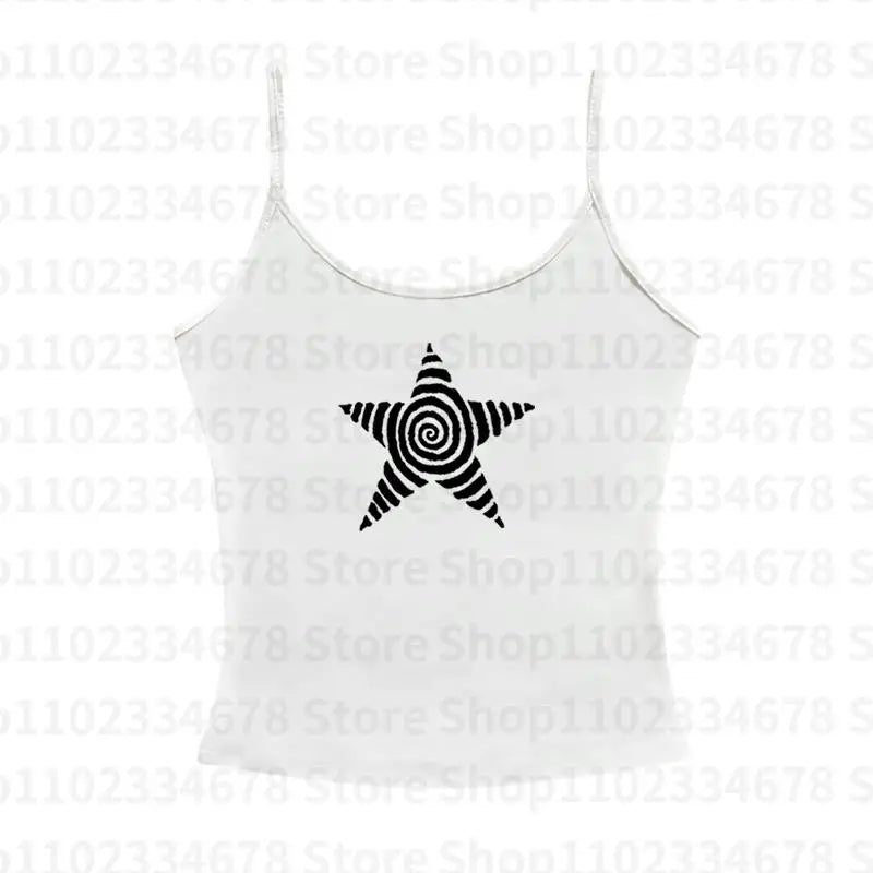 Camiseta estética gótica punk streetwear feminina casual anos 90 vintage grunge estrela estampa gráfica manga curta top curto Y2K meninas emo