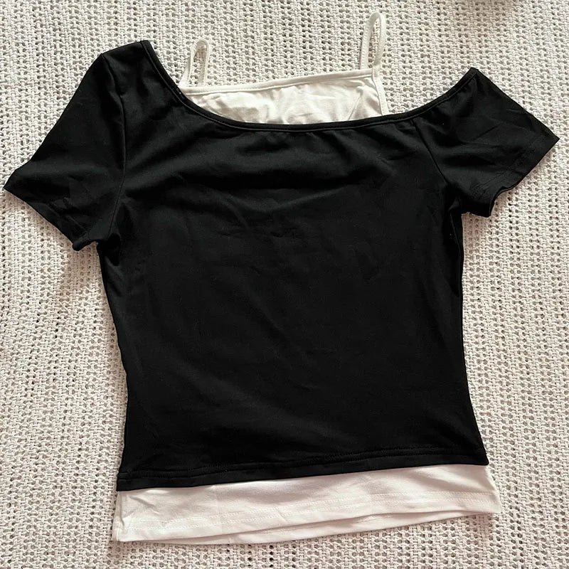 Camiseta feminina punk vintage dos anos 90, moda urbana, sexy, manga curta, gótica, slim, top curto, camiseta casual feminina, harajuku, anos 2000