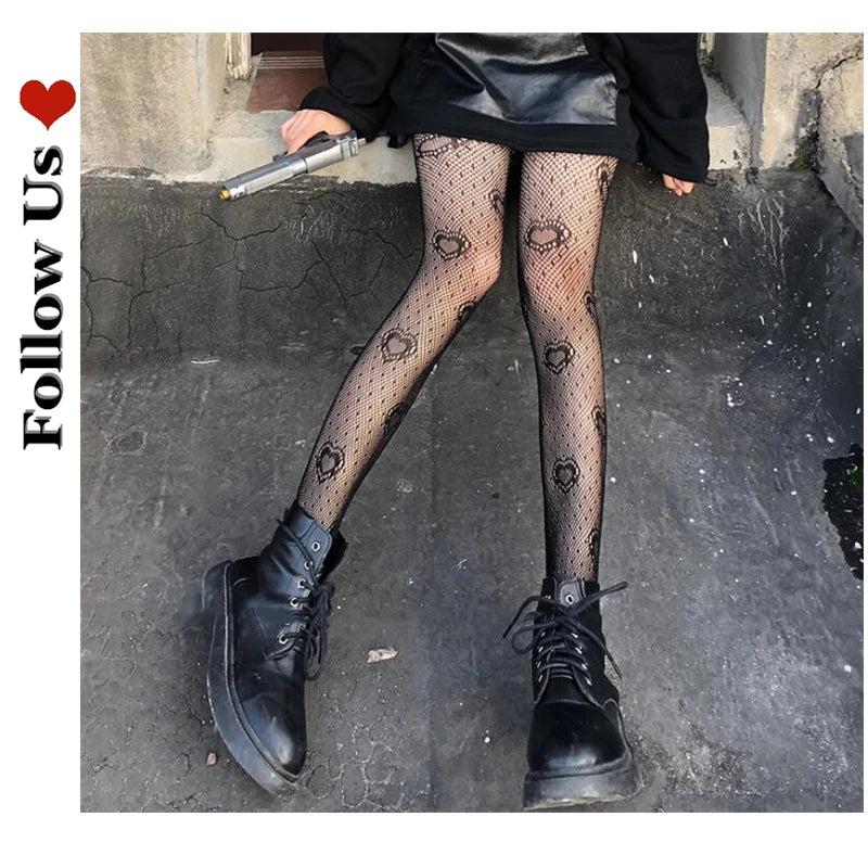 Meias de cano alto com fenda na rua, meias arrastão de renda com tiras, meias de cano alto estilo japonês JK para meninas, meias longas até o joelho Lolita