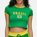 Top curto feminino de verão, estilo 5 estrelas, estilo Brasil, Y2K