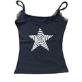 Camiseta casual de verão Y2K, estilo retrô de rua, com decote halter, conjunto de duas peças falsas, estilo de rua moderno