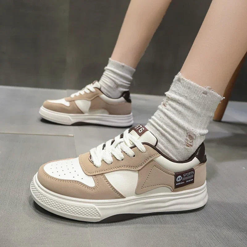 Platform Sports Shoes Flat Female Sneakers Women Tennis Spring Casual Vulcanize Black Fashion Harajuku Thick-sole Sneakers Shoes
