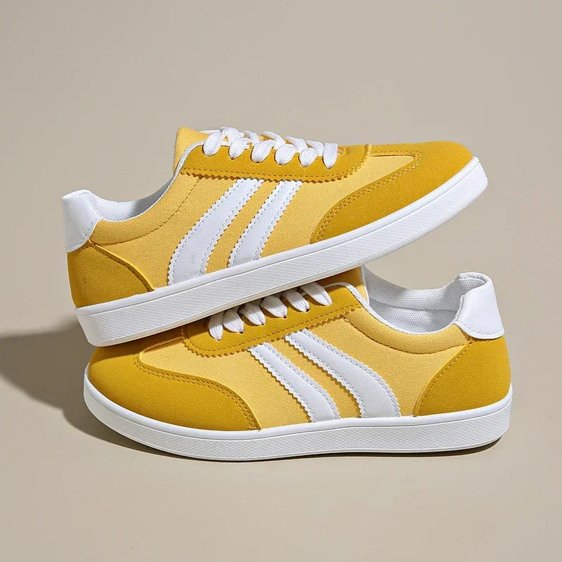 Tênis femininos, tênis baixos, moda feminina, cores mistas, cadarço, calçados vulcanizados, primavera outono, calçados para atividades ao ar livre