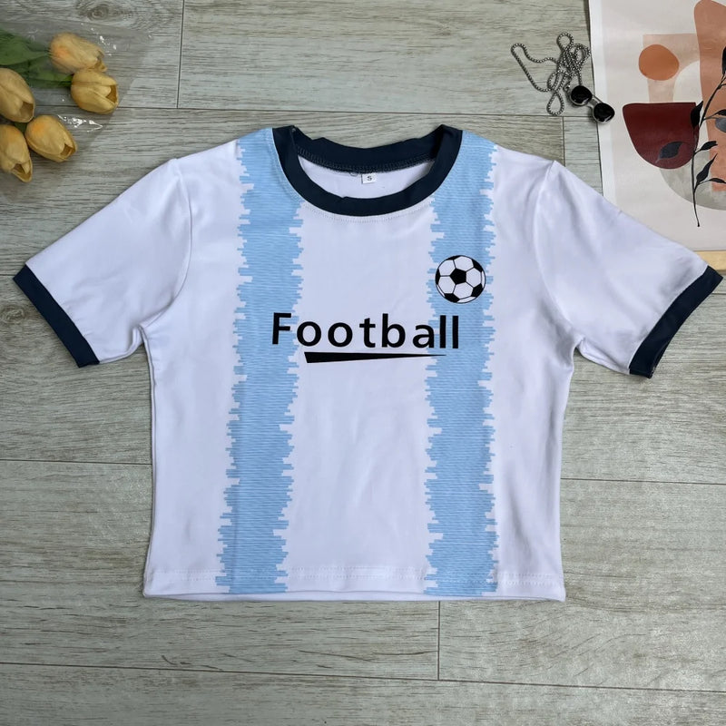 Top curto feminino de verão, estilo 5 estrelas, estilo Brasil, Y2K