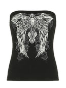 Cuteandpsycho Y2K Sexy Graphic Gótico  Slim Streetwear Bodycon Camisolas dos anos 90