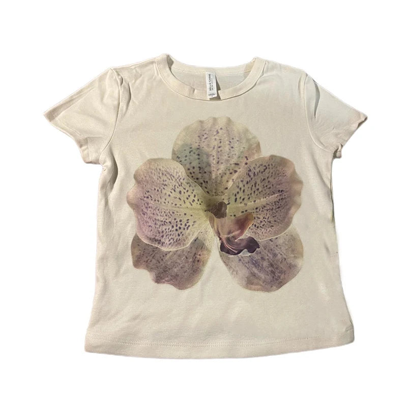 Camiseta estética de verão para bebês Y2K, roupas populares coreanas, emo streetwear, gótico, harajuku, estampa gráfica, camiseta feminina, top curto vintage