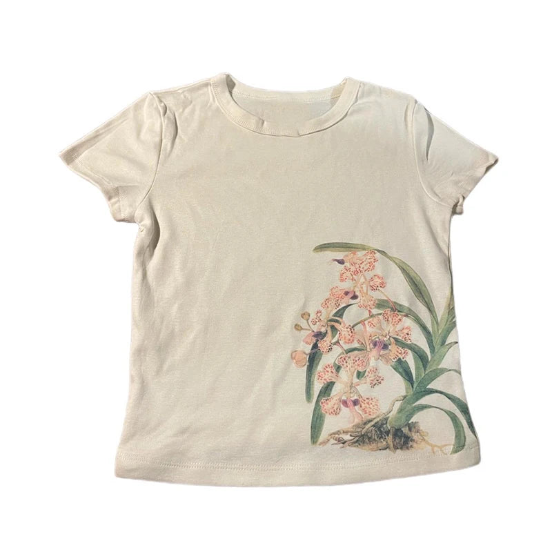 Camiseta estética de verão para bebês Y2K, roupas populares coreanas, emo streetwear, gótico, harajuku, estampa gráfica, camiseta feminina, top curto vintage