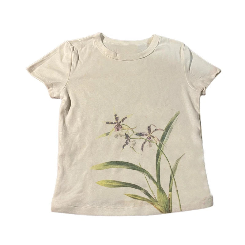 Camiseta estética de verão para bebês Y2K, roupas populares coreanas, emo streetwear, gótico, harajuku, estampa gráfica, camiseta feminina, top curto vintage