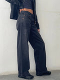 Calça jeans larga de cintura alta Y2K 2024, nova moda feminina, jeans solto, perna larga, roupa casual feminina, tamanho XS-XL, envio direto