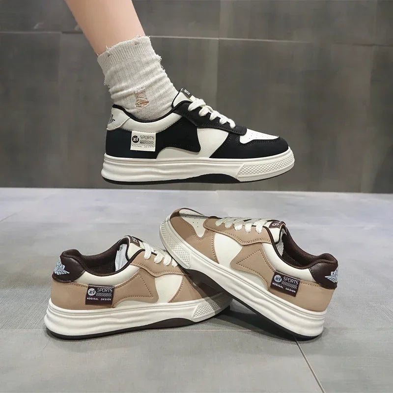 Platform Sports Shoes Flat Female Sneakers Women Tennis Spring Casual Vulcanize Black Fashion Harajuku Thick-sole Sneakers Shoes